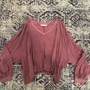 Free People Purple Slouchy Shirt